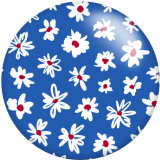 Painted metal 20mm snap buttons Flower Print   DIY jewelry