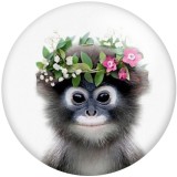 20MM Animal Cartoon Print glass snaps buttons  DIY jewelry