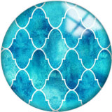 Painted metal 20mm snap buttons Blue Pattern Print