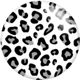 Painted metal 20mm snap buttons Leopard Pattern Print   DIY jewelry