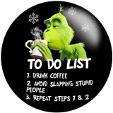 Painted metal 20mm snap buttons Christmas Green  The grinch Print   DIY jewelry