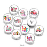 Painted metal 20mm snap buttons love happy easter  Print