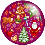 Painted metal 20mm snap buttons Christmas  pattern Print