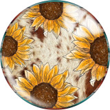 Painted metal 20mm snap buttons Indians Feather Flower