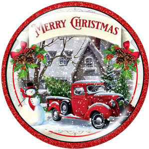 Painted metal 20mm snap buttons Christmas Cross Car Print