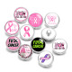 20MM  Peace Love Fight Ribbon Print glass snaps buttons  DIY jewelry