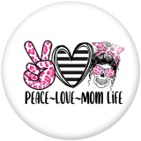 Painted metal 20mm snap buttons Peace Love Halloween Football Print   DIY jewelry