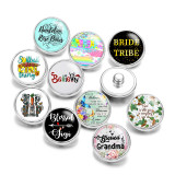 20MM Softball Believe words Print glass snaps buttons  DIY jewelry