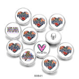 Painted metal 20mm snap buttons Love mimi mama nana Print