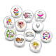 Painted metal 20mm snap buttons Love cattle  Print   DIY jewelry