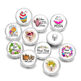 Painted metal 20mm snap buttons Love cattle  Print   DIY jewelry