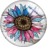 Painted metal 20mm snap buttons Flower Faith