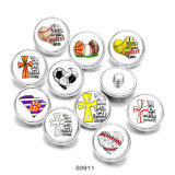 Painted metal 20mm snap buttons pattern Basketball  Hockey Print