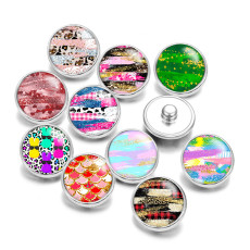 20MM Colorful Pattern  Print glass snaps buttons  DIY jewelry