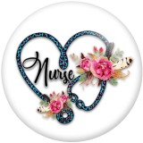 20MM Nurse LPN RN Print glass snaps buttons  DIY jewelry