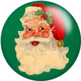 20MM Christmas Santa Claus lattice Print glass snaps buttons  DIY jewelry