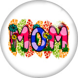 Painted metal 20mm snap buttons MOM words