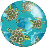Painted metal 20mm snap buttons Harley sea turtle Cat