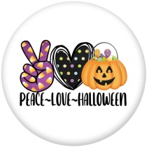 20MM Peace Love Halloween Football Print glass snaps buttons  DIY jewelry