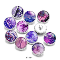 Painted metal 20mm snap buttons Purple pattern Print