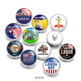 Painted metal 20mm snap buttons USA independence Day Print