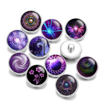 Painted metal 20mm snap buttons  Print   DIY jewelry