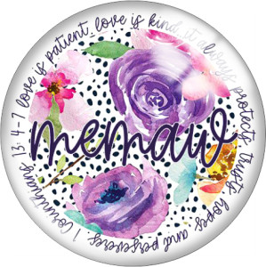 Painted metal 20mm snap buttons words Flower Mama baby Print