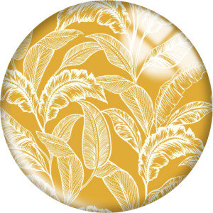 Painted metal 20mm snap buttons Yellow pattern Print