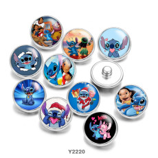 Painted metal 20mm snap buttons Cartoon