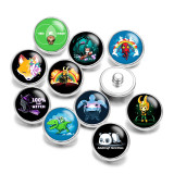 Painted metal 20mm snap buttons Cartoon Fox Print   DIY jewelry