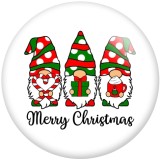 20MM Christmas Snowman Tree  Print glass snaps buttons  DIY jewelry