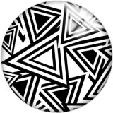 Painted metal 20mm snap buttons Black Pattern Print