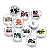 20MM Sport Mom Print glass snaps buttons  DIY jewelry