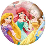 Painted metal 20mm snap buttons Cartoon princess