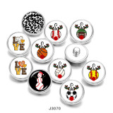 Painted metal 20mm snap buttons Love Christmas  Print   snaps buttons