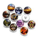 Painted metal 20mm snap buttons  Print   DIY jewelry