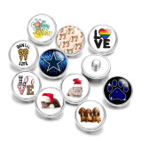 20MM DOG LOVE  Print glass snaps buttons  DIY jewelry