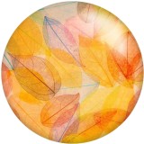 Painted metal 20mm snap buttons Transparent leaf  Print