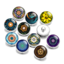 Painted metal 20mm snap buttons  Print   DIY jewelry