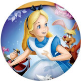 Painted metal 20mm snap buttons Cartoon princess