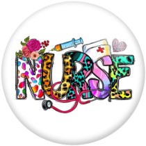 20MM Nurse LPN RN Print glass snaps buttons  DIY jewelry