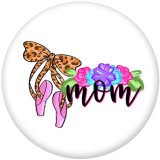 Painted metal 20mm snap buttons pattern Mom Print