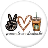 Painted metal 20mm snap buttons Peace Love Teach Sunshine  Print   DIY jewelry