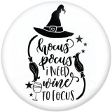 Painted metal 20mm snap buttons Halloween words Print