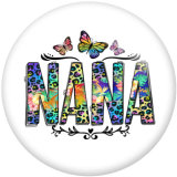 Painted metal 20mm snap buttons Nana Mimi YaYa GiGi Mom Print