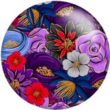 Painted metal 20mm snap buttons  Flower Pattern Print   DIY jewelry