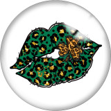 Painted metal 20mm snap buttons Green love happy easter  Clover Print