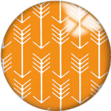 Painted metal 20mm snap buttons Orange Pattern Print