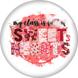 Painted metal 20mm snap buttons Pink love Valentine's Day