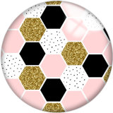 Painted metal 20mm snap buttons Pink  Pattern Print